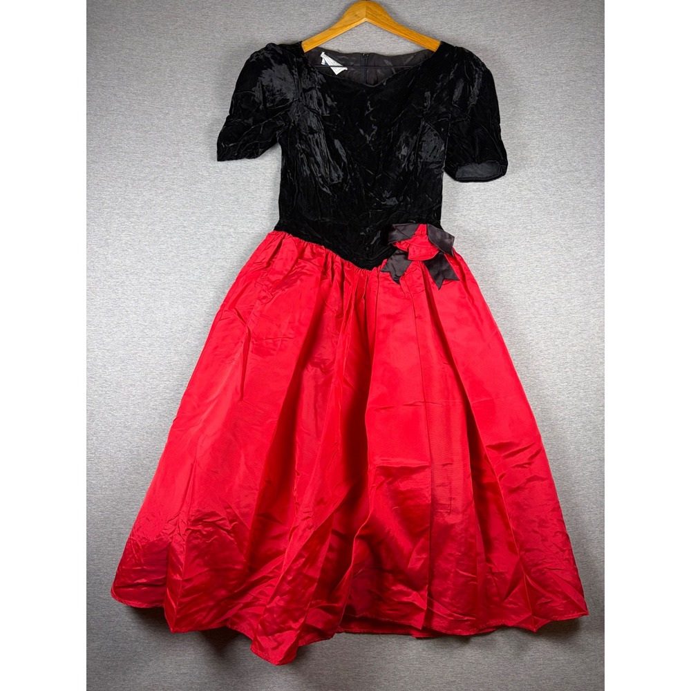 Gunne Sax Jessica McClintock Dress Gown Small 80s Taffeta Goth Romantic Prom